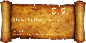 Dinka Friderika névjegykártya